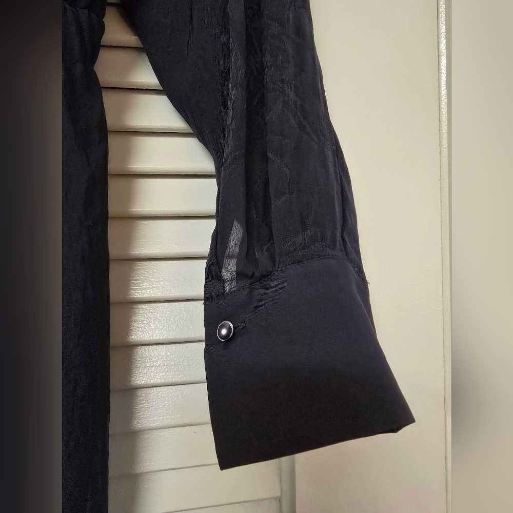 Vince - Dark Blue Classic 100% Silk Business Casual Evening Long-Sleeve D… - Picture 5 of 9